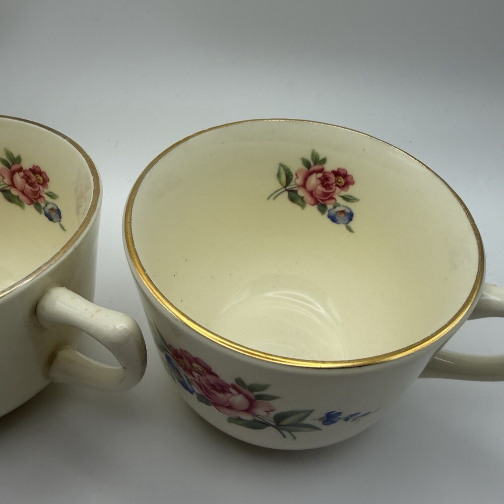 Hazel Flat Cups By SCIO Lot Of 2 Floral USA - Picture 4 of 9